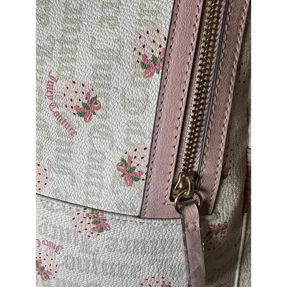Juicy Couture Large Strawberry Backpack Pink White Berry Sweet Bag NWT Y2K